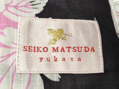 平和屋着物∴夏物 松田聖子 SEIKOMATSUDA 浴衣 ハート リボン 草花文 金彩 綿 逸品 CABG4141gh