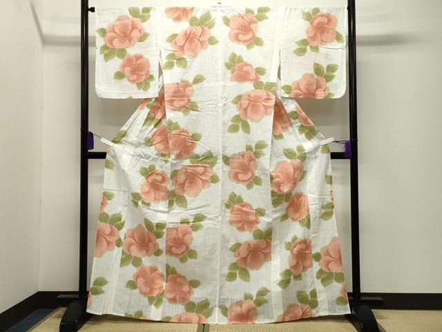 平和屋着物∴夏物 夢工房 浴衣 舞花文 綿麻 逸品 未使用 CABG4142gh