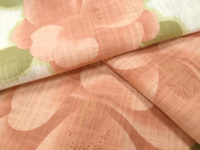 平和屋着物∴夏物 夢工房 浴衣 舞花文 綿麻 逸品 未使用 CABG4142gh