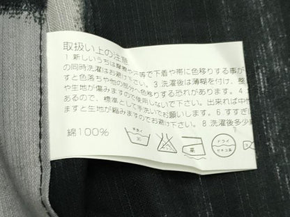 平和屋着物∴夏物　浴衣　トンボ　朝顔　黒地　綿　逸品　CABG4144gh