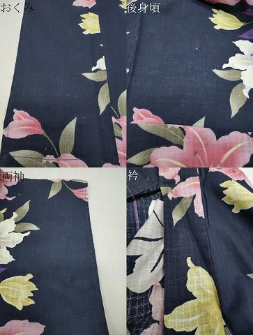 平和屋着物∴夏物 浴衣 舞花文 綿 逸品 CABG4149gh