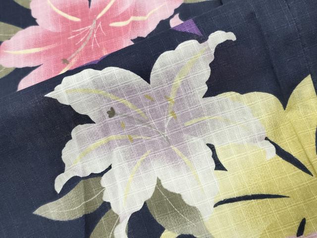 平和屋着物∴夏物 浴衣 舞花文 綿 逸品 CABG4149gh