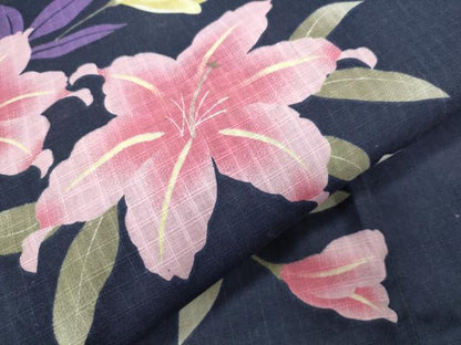 平和屋着物∴夏物 浴衣 舞花文 綿 逸品 CABG4149gh