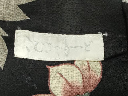 平和屋着物∴夏物 こむさでもーど・COMME CA DU MODE 浴衣 花唐草文 黒地 綿麻 逸品 CABG4153gh