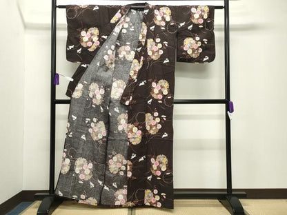 平和屋着物∴夏物 浴衣 跳兎 雪輪重ね花文 綿 逸品 CABG4157gh