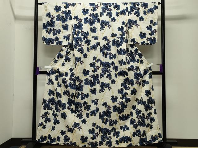 平和屋着物∴夏物 浴衣 トンボ 唐草文 綿 逸品 CABG4160gh
