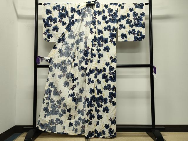 平和屋着物∴夏物 浴衣 トンボ 唐草文 綿 逸品 CABG4160gh