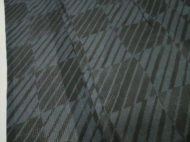 平和屋着物∴夏物 男性 浴衣 市松斜線文 黒地 綿 逸品 CABG4164gh