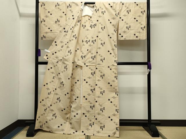 平和屋着物∴夏物 浴衣 琉球絣文様 綿 逸品 CABG4173gh