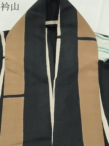 平和屋着物∴夏物 tsumori chisato 浴衣 訪問着 兎 縞 黒地 綿 逸品 CABG4174gh