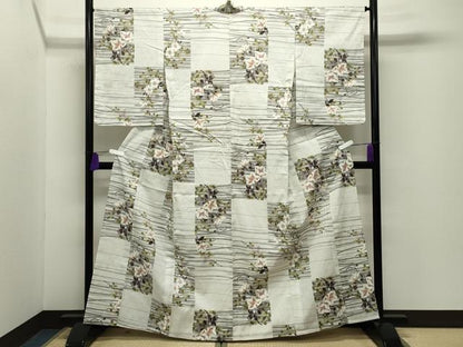 平和屋着物∴夏物 服飾評論家 市田ひろみ 浴衣 花唐草文 やまと誂製 綿 逸品 CABG4179gh