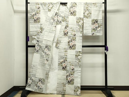 平和屋着物∴夏物 服飾評論家 市田ひろみ 浴衣 花唐草文 やまと誂製 綿 逸品 CABG4179gh