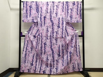 平和屋着物∴夏物 浴衣 草花文 綿 逸品 CABG4181gh