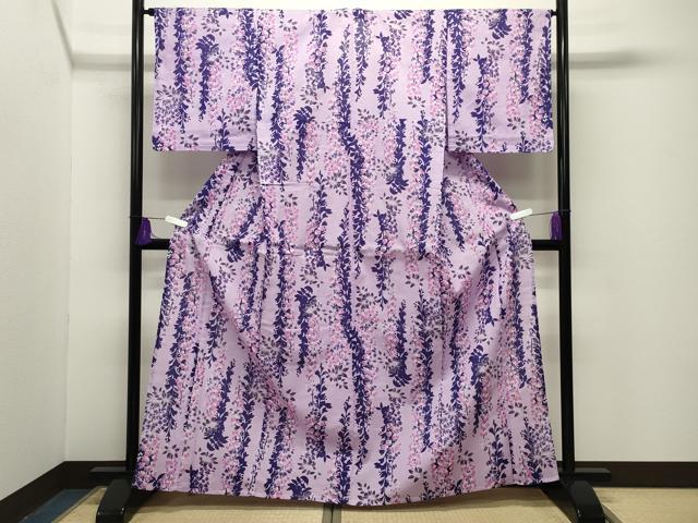 平和屋着物∴夏物 浴衣 草花文 綿 逸品 CABG4181gh