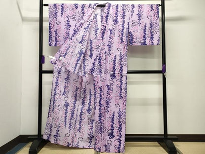 平和屋着物∴夏物 浴衣 草花文 綿 逸品 CABG4181gh