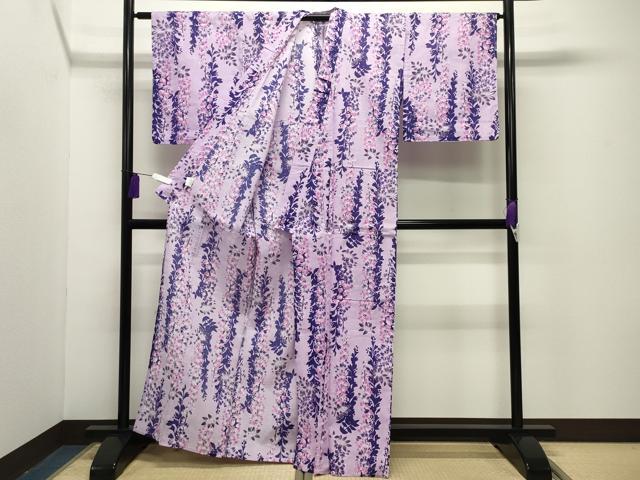 平和屋着物∴夏物 浴衣 草花文 綿 逸品 CABG4181gh
