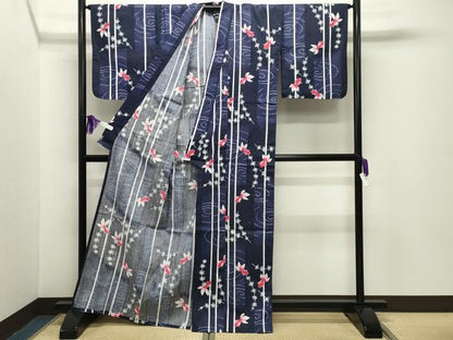 平和屋着物∴夏物 浴衣 金魚 綿 逸品 CABG4185gh