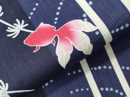 平和屋着物∴夏物 浴衣 金魚 綿 逸品 CABG4185gh