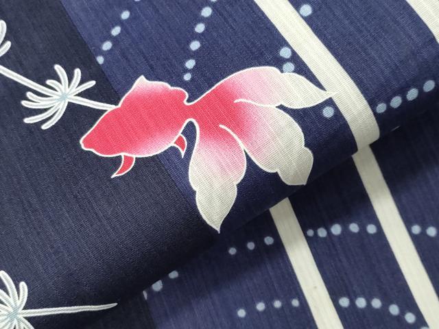 平和屋着物∴夏物 浴衣 金魚 綿 逸品 CABG4185gh