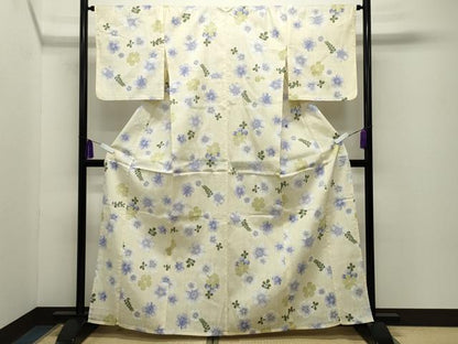 平和屋着物∴夏物 浴衣 舞花文 綿 逸品 CABG4192gh