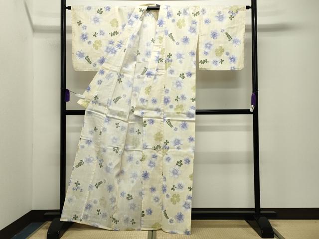 平和屋着物∴夏物 浴衣 舞花文 綿 逸品 CABG4192gh