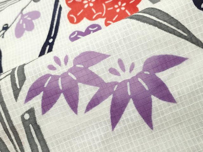 平和屋着物∴夏物 綿紅梅 浴衣 杜若梅笹文 さが美扱い 綿 逸品 未使用 CABG4195gh