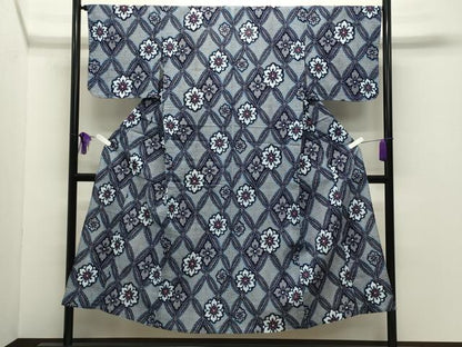 平和屋着物∴夏物 浴衣 七宝花文 綿 逸品 CABG4196gh