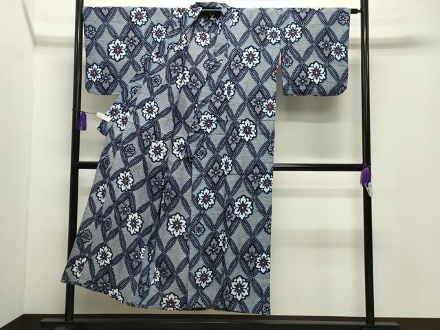 平和屋着物∴夏物 浴衣 七宝花文 綿 逸品 CABG4196gh