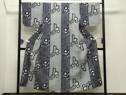平和屋着物∴夏物 浴衣 舞花文 綿 逸品 CABG4197gh