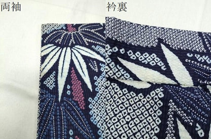 平和屋着物∴夏物　浴衣　笹竹文　綿　逸品　CABG4198gh