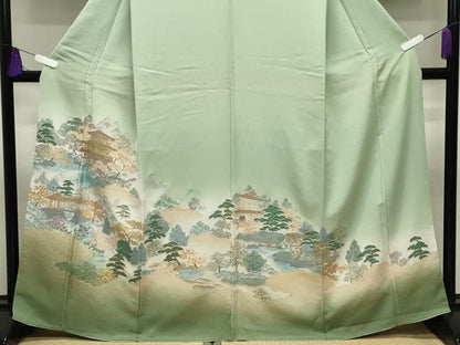 平和屋着物■豪華色留袖 寿光織 風景文 暈し染め 金銀糸 さが美扱い 正絹 逸品 CABG4202gh