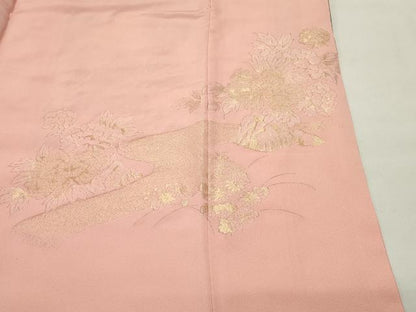平和屋着物■豪華色留袖 寿光織 道長草花文 金糸 やまと誂製 正絹 逸品 CABG4205gh