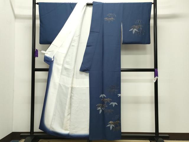 平和屋着物■訪問着 駒刺繍 手描き 笹文 金彩 正絹 逸品 CABG4214gh