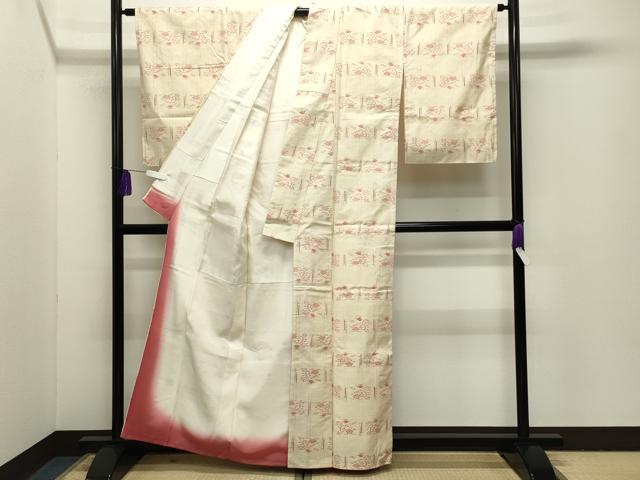 平和屋着物■上質な紬　絣文様　正絹　逸品　CABG4225gh
