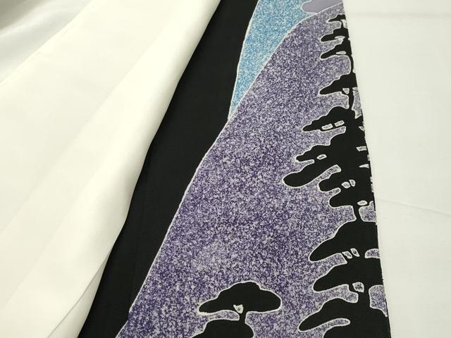平和屋着物■豪華黒留袖 刺繍 遠山風景文 金彩 正絹 逸品 CABG4263gh