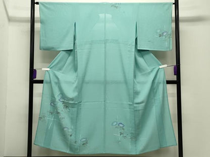 平和屋着物＊夏物　訪問着　絽　朝顔　正絹　逸品　CABG4266gh