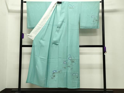 平和屋着物＊夏物　訪問着　絽　朝顔　正絹　逸品　CABG4266gh