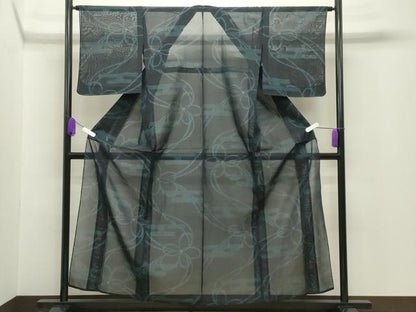 平和屋着物＊夏物　紗紬　エ霞花文　正絹　逸品　未使用　CABG4269gh