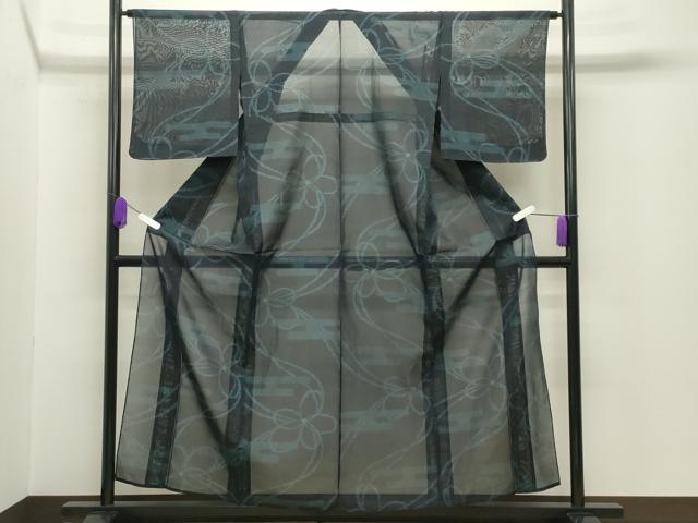 平和屋着物＊夏物　紗紬　エ霞花文　正絹　逸品　未使用　CABG4269gh