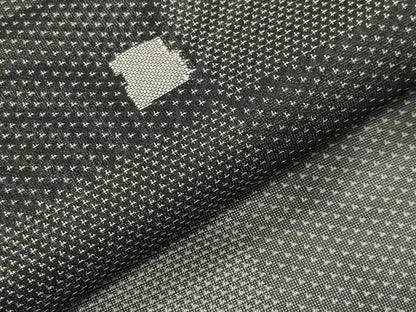 平和屋着物＊夏物　小紋　紗　市松吉祥文　黒地　正絹　逸品　CABG4270gh