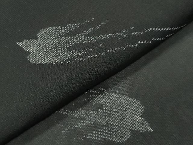 平和屋着物＊夏物　本場大島紬　夏大島　飛鳥文　黒地　正絹　逸品　CABG4275gh