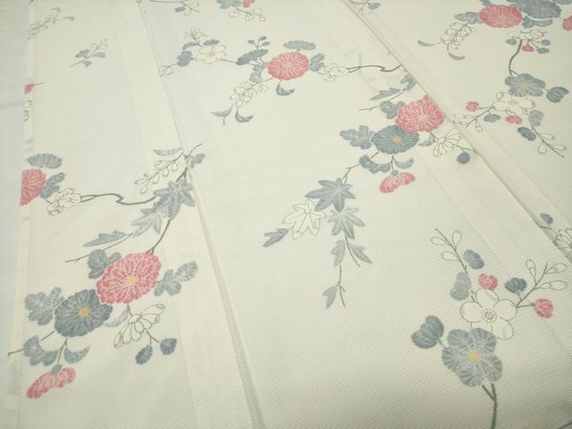 平和屋着物＊夏物　小紋　絽　枝花文　正絹　逸品　未使用　CABG4276gh