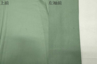平和屋着物＊夏物　色無地　絽　若葉色　正絹　逸品　CABG4281gh