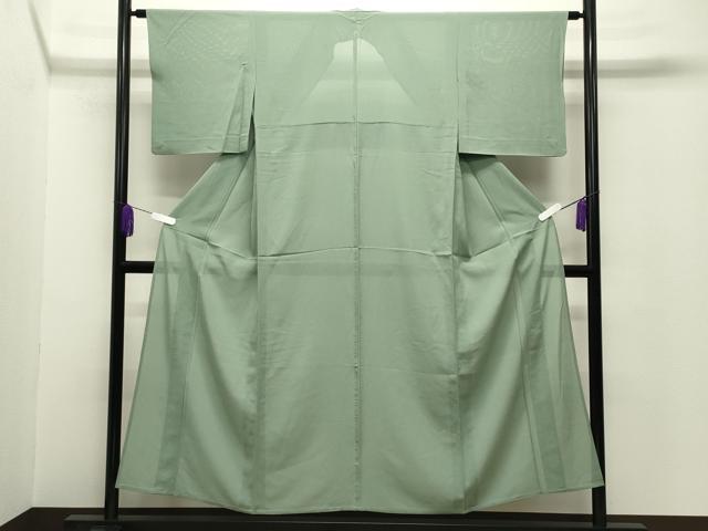 平和屋着物＊夏物　色無地　絽　若葉色　正絹　逸品　CABG4281gh