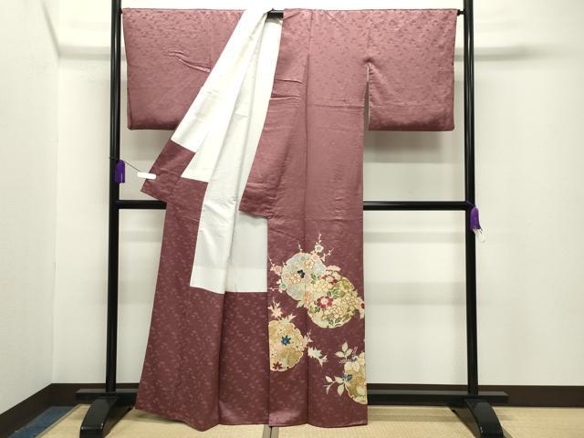 平和屋着物■豪華色留袖 駒刺繍 雪輪重ね花文 金銀彩 正絹 逸品 CABG4298gh