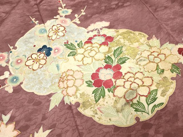 平和屋着物■豪華色留袖 駒刺繍 雪輪重ね花文 金銀彩 正絹 逸品 CABG4298gh
