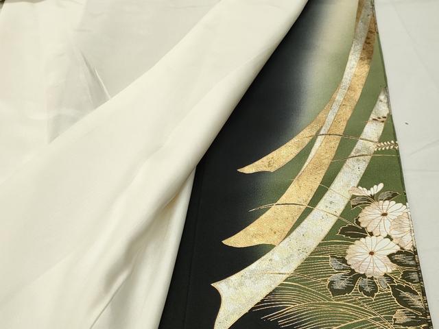 平和屋着物■豪華黒留袖 鼓花文 暈し染め 金銀彩 正絹 逸品 CABG4299gh