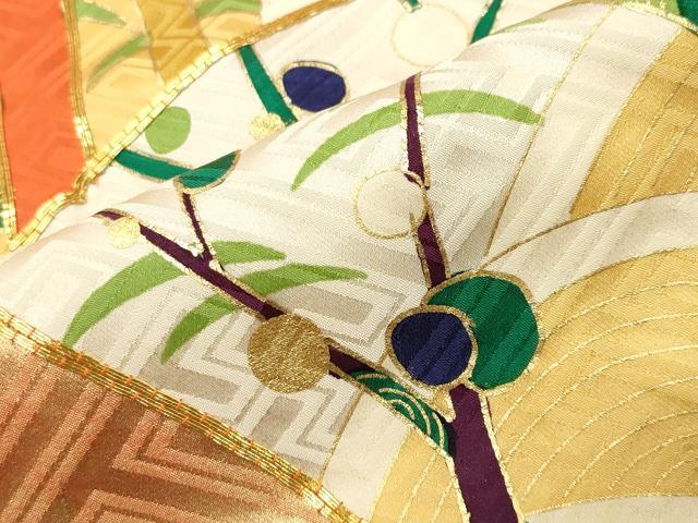 平和屋着物■豪華振袖 駒刺繍 笹竹花文 金彩 正絹 逸品 CABG4300gh