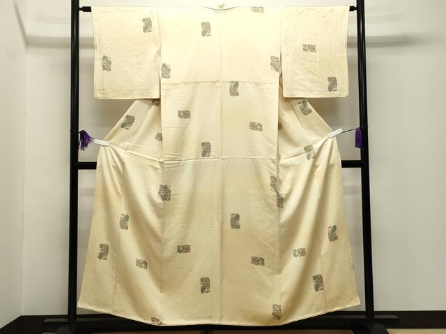 平和屋着物■上質な小紋 色紙吉祥花文 正絹 逸品 CABG4303gh