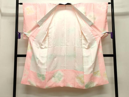 平和屋着物■長襦袢 袷 流水花地紋 蛍暈し 正絹 逸品 未使用 CABG4305gh